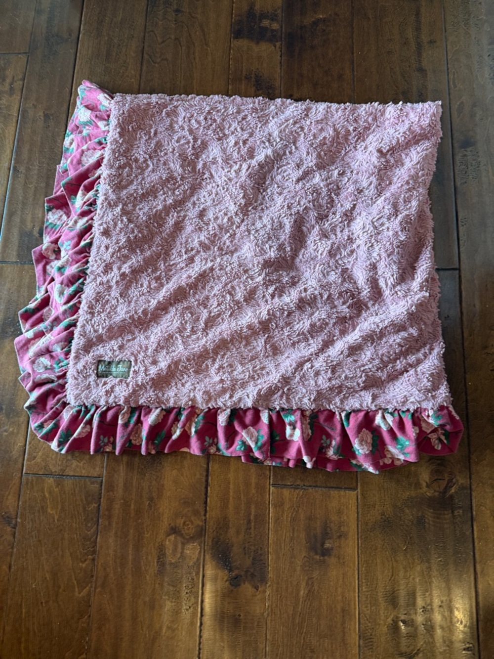 Matilda Jane Plush Pink Blanket with Branded Patch